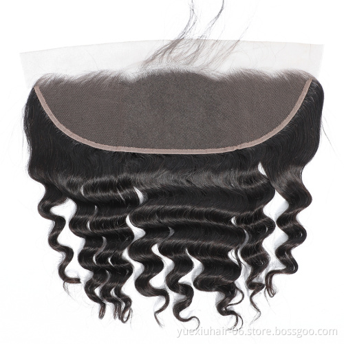 Ear To ear 13x4 Lace Frontal Deep Wave Pre Plucked Swiss Lace Invisible On Head 100% Human Hair